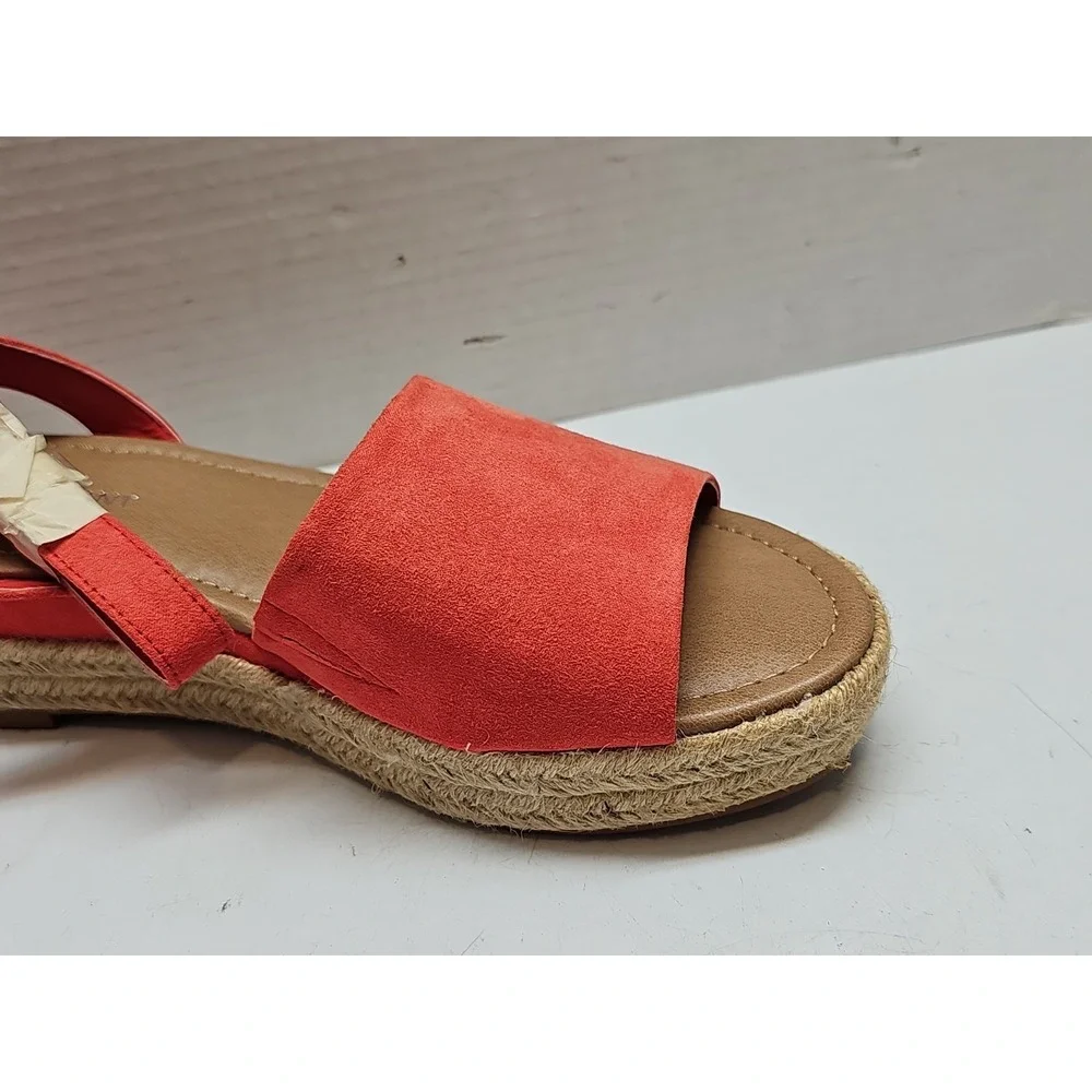 Lane Bryant Womens Coral Ankle Strap Wedge Espadrille Sandals 8W Platform